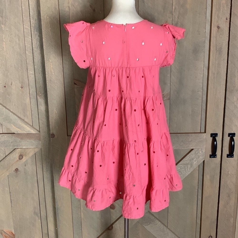 Simply Southern coral pink pineapple eyelet mini dress / tunic Size Medium - Picture 3 of 12